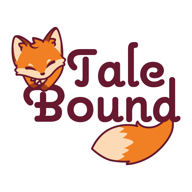 TaleBound Logo Talbound Logo with a fox head and tail wrapped around the TaleBound text